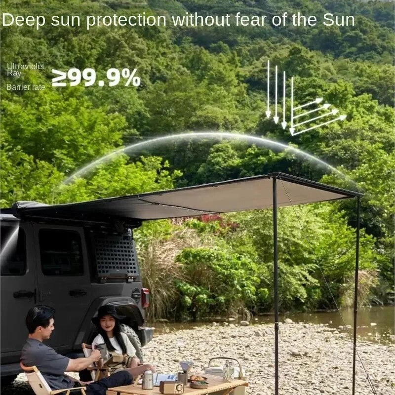 Mobi Garden Car Side Tent Canopy Awning Outdoor Portable Vinyl Anti UV Protection Rainproof Sunshade Camping Travel Beach Picnic Heavy Duty Original MobiGarden