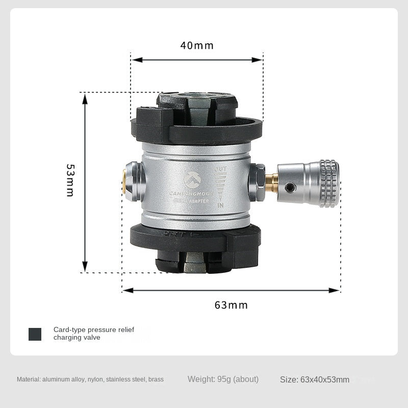 Campingmoon BKZ15-CB Butane Canister Tank Refilling Tool With Pressure Relief Valve Refill Gas Nozzle Standard Fuel Butane Camping Hiking Cooking