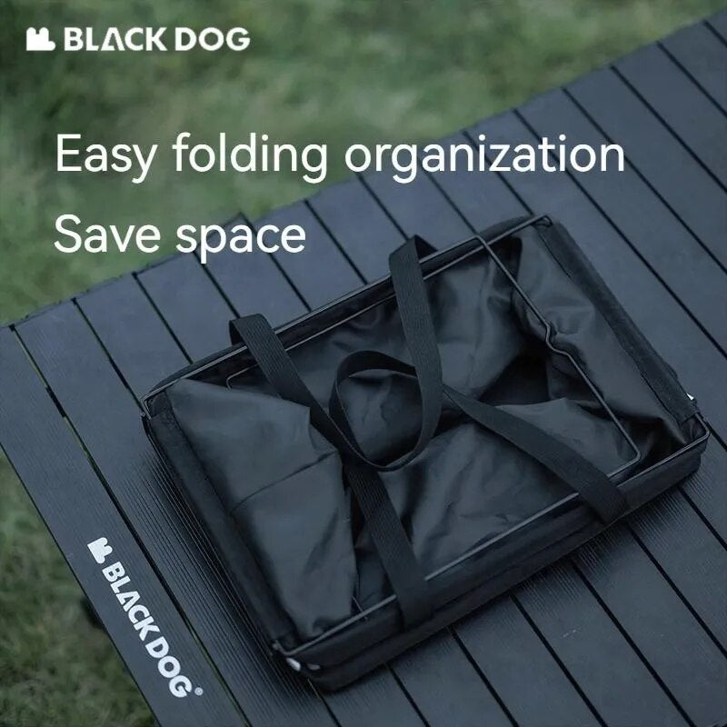 BLACKDOG Black Travel Storage Basket 31L Collapsible Multifunctional Tactical Design Portable Bag 12kg Max Load Outdoor Camping Equipment Folding Foldable Storage Organizer Box Black Dog