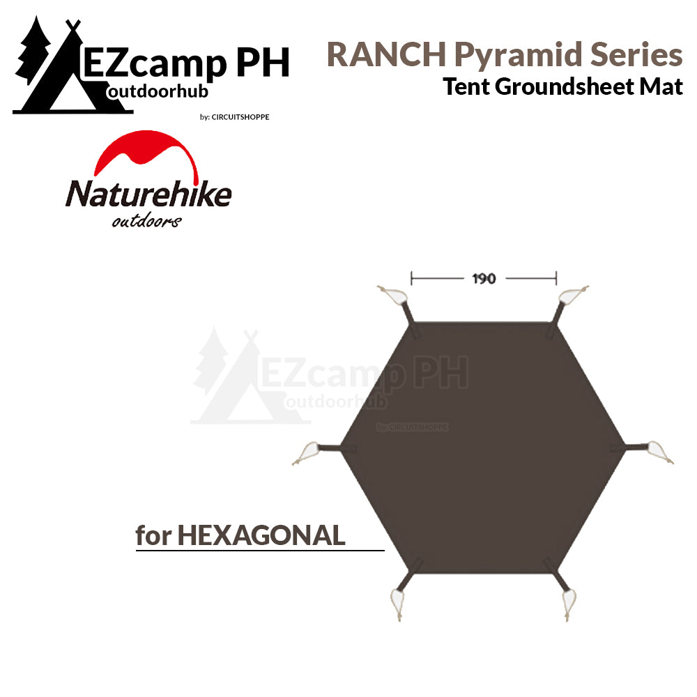 Naturehike Tent Groundsheet for RANCH Series Pyramid Tent HEXAGONAL and OCTAGONAL Ground Mat Sheet Hexagon Octagon Camping Tent Polyester Bottom Pad