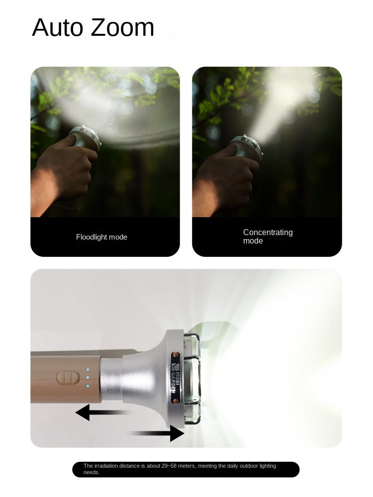 MOBI GARDEN Retro Flashlight Outdoor Portable Lightweight Vintage Lamp 4 Adjustable Modes Lighting Rechargeable Waterproof Strong Light Super Bright