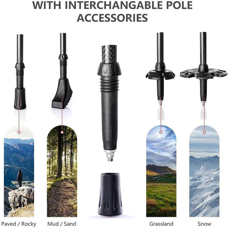 Naturehike FAR WIND Series Carbon Fiber Trekking Pole Telescopic Cork Handle Stick Trek Walking Light Weight Walk Rod Pole Men Woman Folding Equipment
