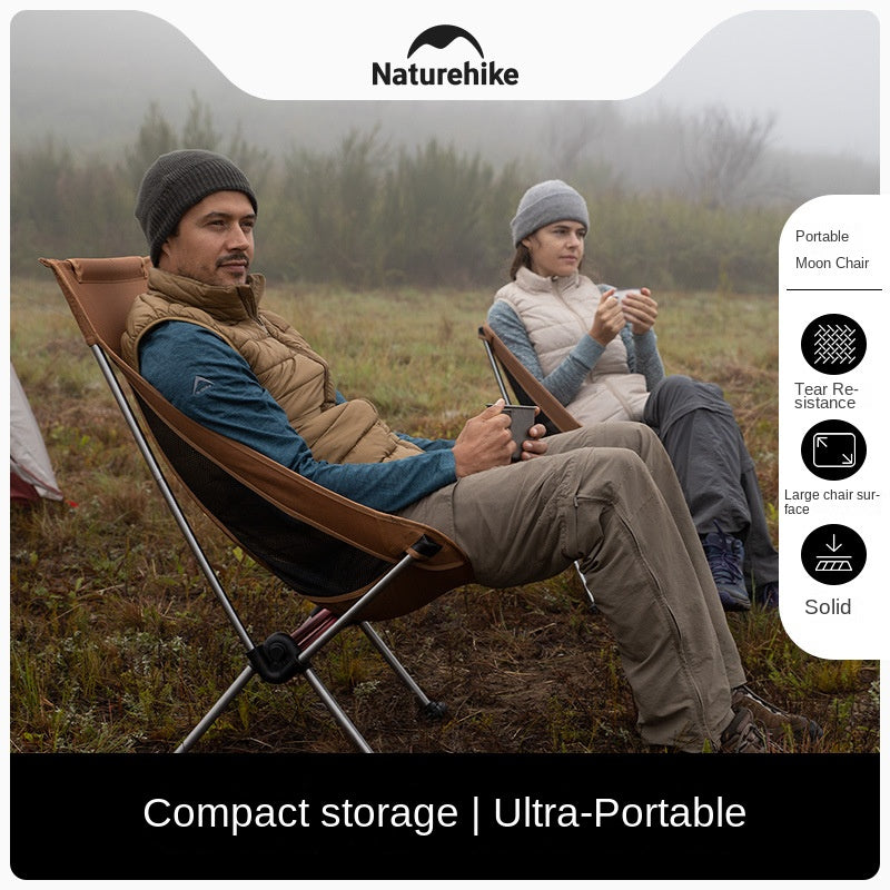 Naturehike STELLALUNA L01 L02 Small Large Portable Outdoor Camping Ultralight Folding Moon Chair 120kg Max Load Aluminum Alloy Hiking Travel Foldable