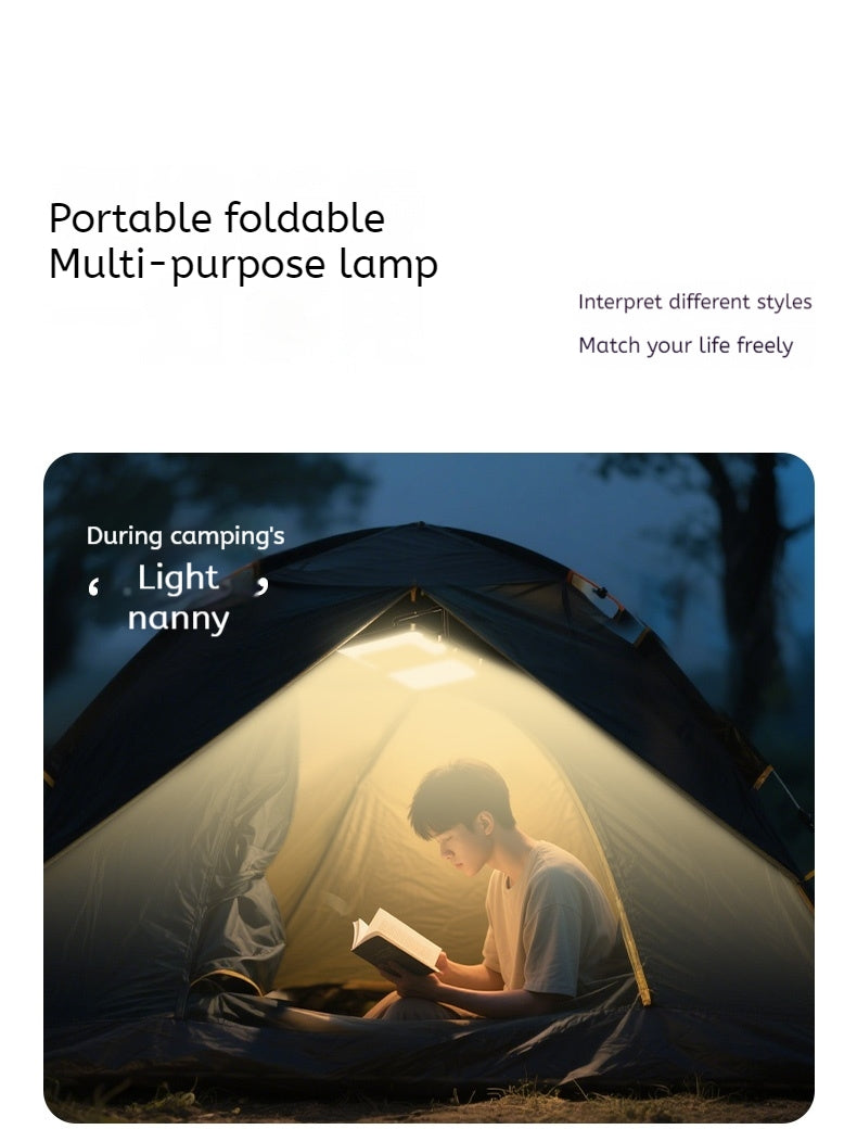BLACKDOG DARK SOAR Double Sided LED Light Portable Foldable Multipurpose LED Light Folding Dual Light Source Stepless Dimming 5 Adjustable Light Modes High Brightness & Long Battery Life Shaoying