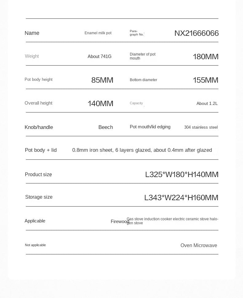 Mobi Garden Enamel Milk Pot Portable Lightweight Glazed Saucepan Small Soup Pot Outdoor Camping Cooking Utensil Kitchenware Food Grade Stainless Steel