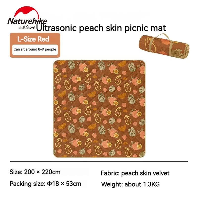 Naturehike Ultrasonic Peach Skin Picnic Mat Portable Large Area Picnic Mattress Waterproof Park Outing Mat Outdoor Spring Summer Camping Mat