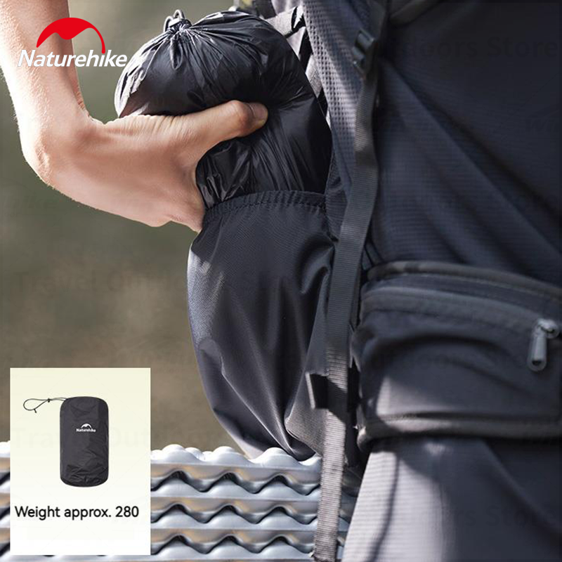 Naturehike Split Type Black Raincoat Portable Ultralight Multifunctional Folding Adult Unisex Jacket For Cycling Fishing Mountaineering Camping Outdoor Hiking Original Nature Hike