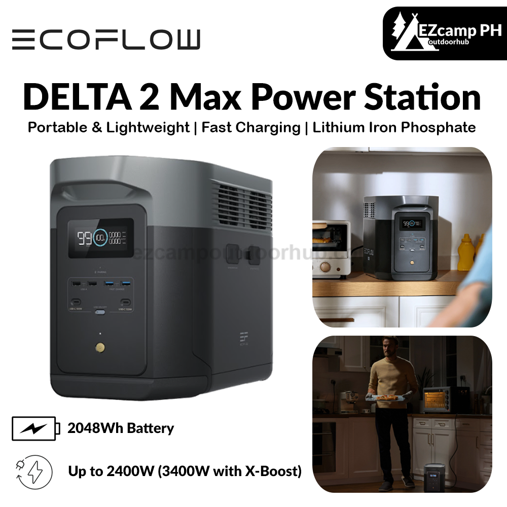 Ecoflow Delta 2 Max Power Station Portable Home Battery Backup 120V –  EZcamp Outdoorhub