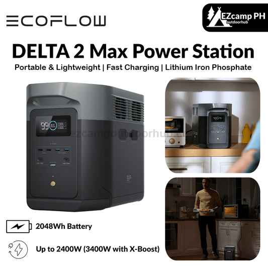 Ecoflow Delta 2 Max Power Station Portable Home Battery Backup Charging 80% In 1.1 Hours 2400W Up To 3400W With X-Boost Energy Storage