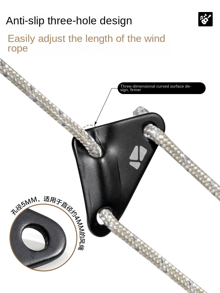 Mobi Garden 10pcs Wind Rope Adjustable Buckle Outdoor Portabel Ultralight Rope Tensioner Aluminum Alloy Triagular Windproof Rope Anti-Slip Buckle Camping Hiking Travel Heavy Duty Original Mobi Garden