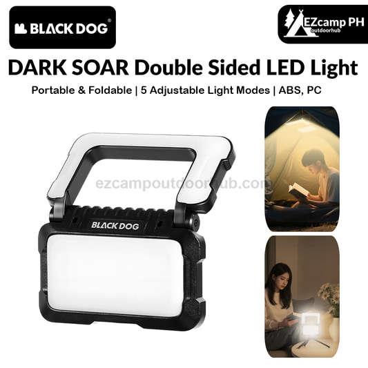 BLACKDOG DARK SOAR Double Sided LED Light Portable Foldable Multipurpose LED Light Folding Dual Light Source Stepless Dimming 5 Adjustable Light Modes High Brightness & Long Battery Life Shaoying