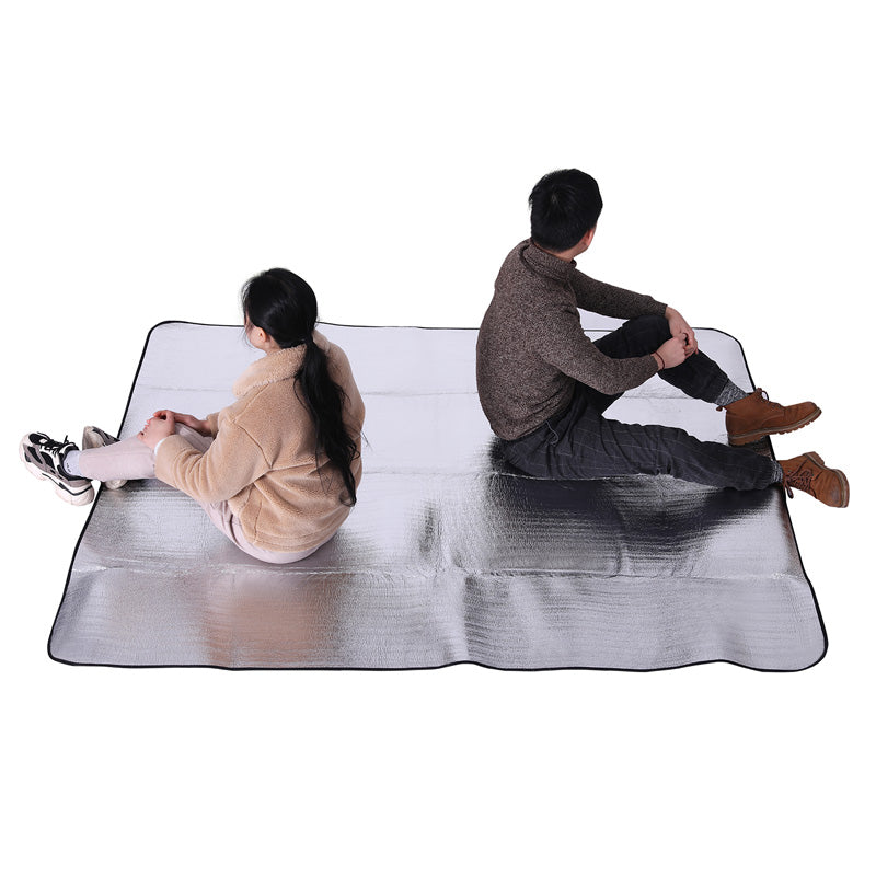 MOBI GARDEN Double Sided Aluminum Foil Mat Outdoor Ultralight Foam Film Folding Hiking Camping Travel Picnic Beach Moisture-proof Mattress Waterproof Silver Air Mat Original Mobi Garden