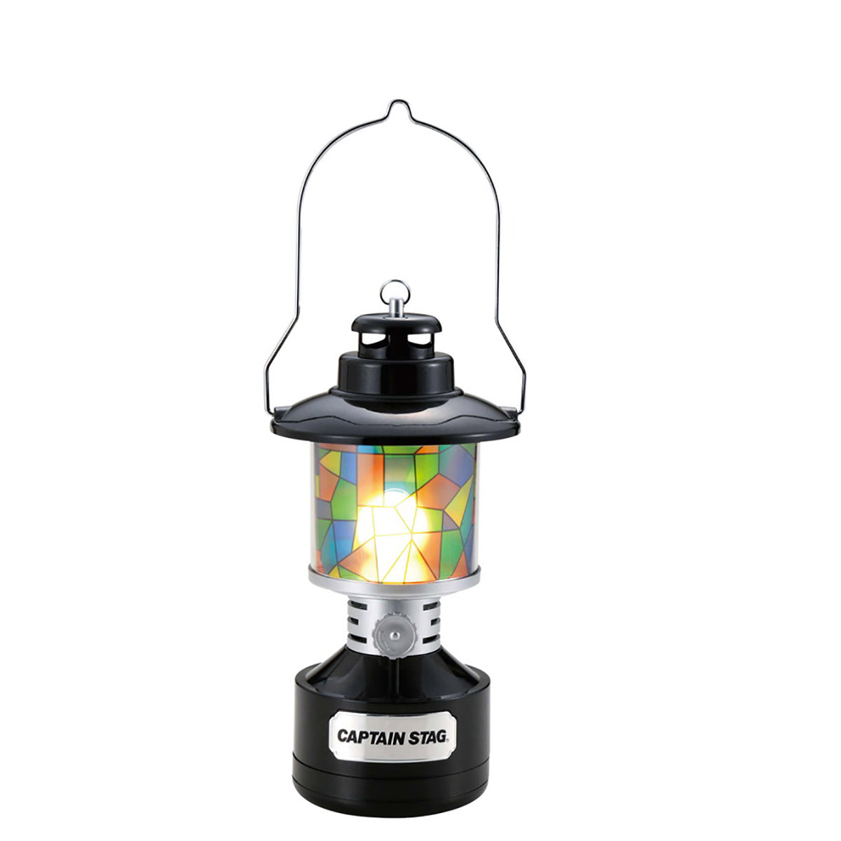 CAPTAIN STAG UK-4057 Stained Glass Lantern Portable Lightweight Retro Style Ambient Atmosphere Lighting Lamp Light Twin Light LED Lantern Waterproof