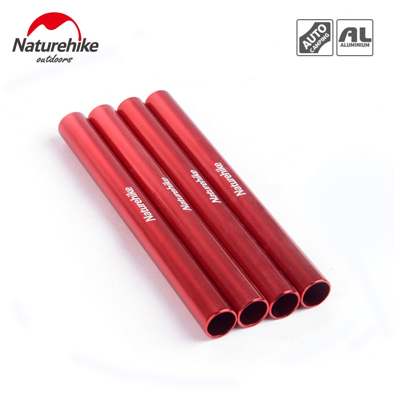 Naturehike Tent Emergency Pipe Repair Kit Set Portable Lightweight 4pcs Red Aluminum Alloy Single Rod First Aid Repair Pipe Splint Tube 13mm Diameter