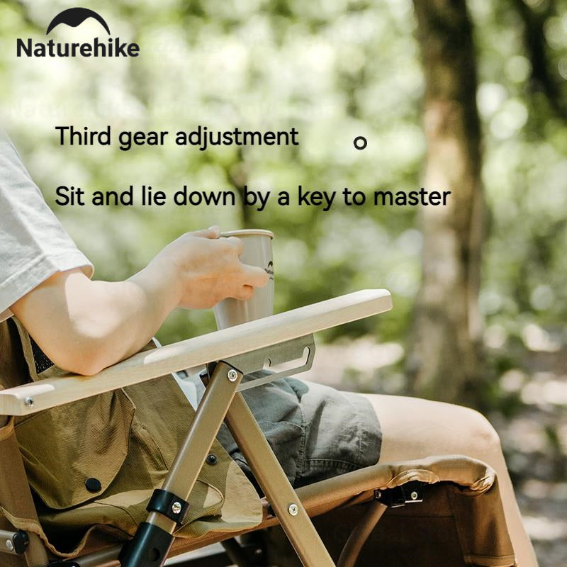 Naturehike NIGHTFALL Folding Recliner Chair Adjustable Backrest Portable Leisure Lounger Camping Outdoor Hiking Fishing Beach Travel Armchair Footrest Heavy Duty Original Nature Hike