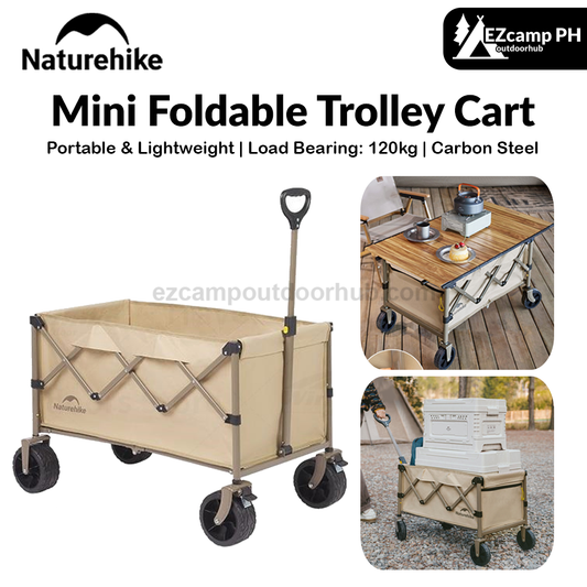 Naturehike Mini Foldable Trolley Cart Multipurpose 50/70L Large Capacity Utility Wagon Carrier Push Cart Outdoor Folding Storage Camping Shopping