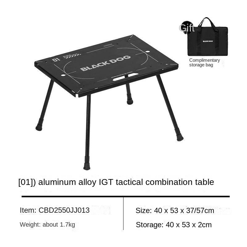 Blackdog Modular IGT Tactical Folding Table Portable Lightweight Multifunctional Foldable Table Outdoor Camping Load Bearing 40kg Aluminum Alloy