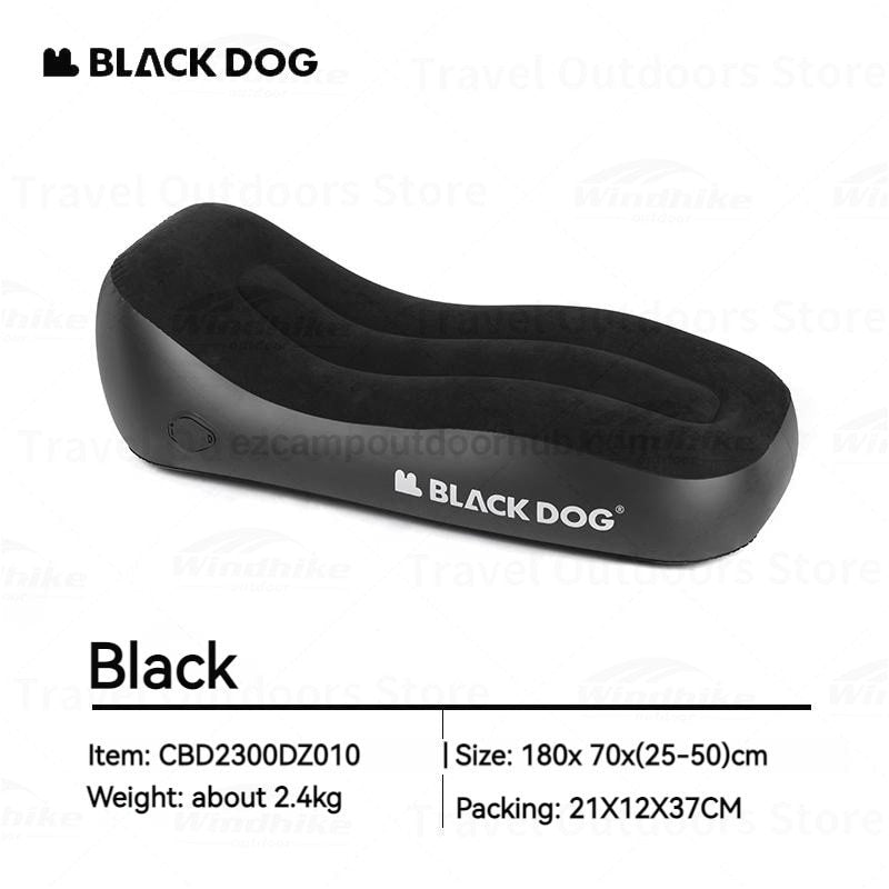 BLACKDOG Black Automatic Inflate Lazy Sofa Portable Auto Inflating Sleeping Bed Built-in Electric 2000mAh Detachable Air Pump Outdoor 150kg Max Load