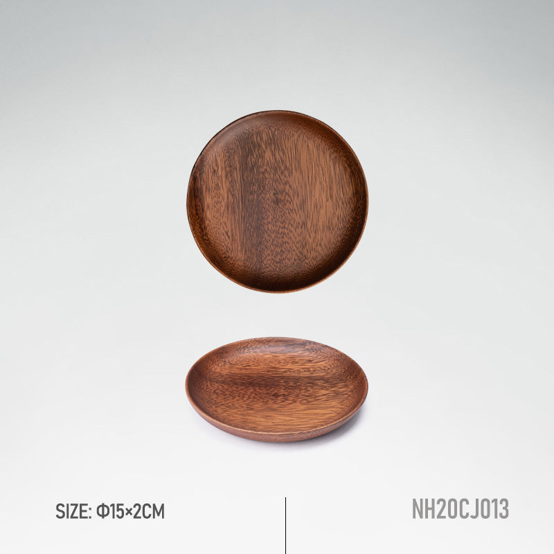 Naturehike Solid Wood Dish Plate Outdoor Camping Plate Wooden Round Pan Fruit Dishes Saucer Tea Tray Dessert Dinner Plate Food Container Tableware