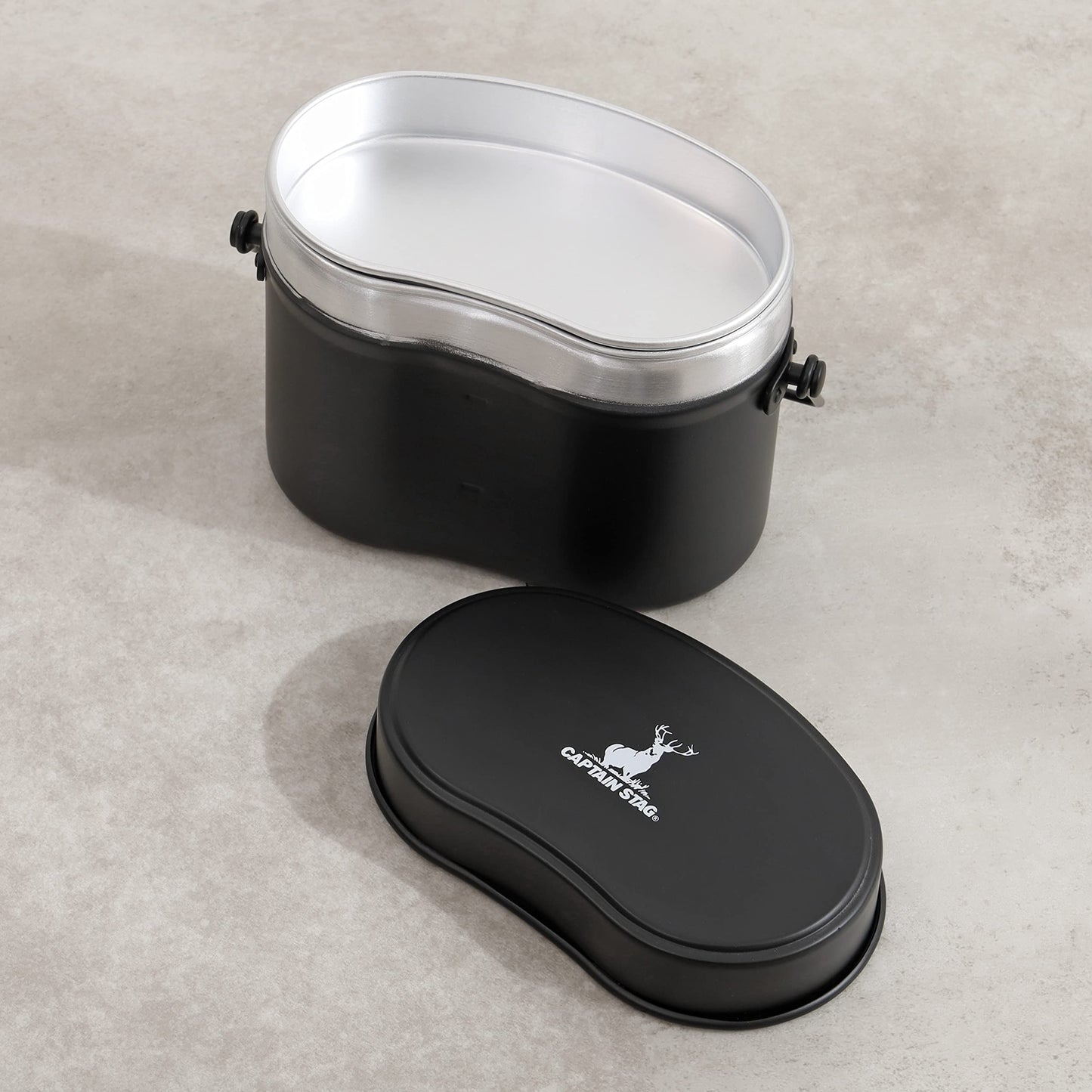 CAPTAIN STAG UH-4118/19 MESSTIN Lunch Box Portable Lightweight Military Style Outdoor Camping Cookware Tableware Anodized Aluminum Iron Material