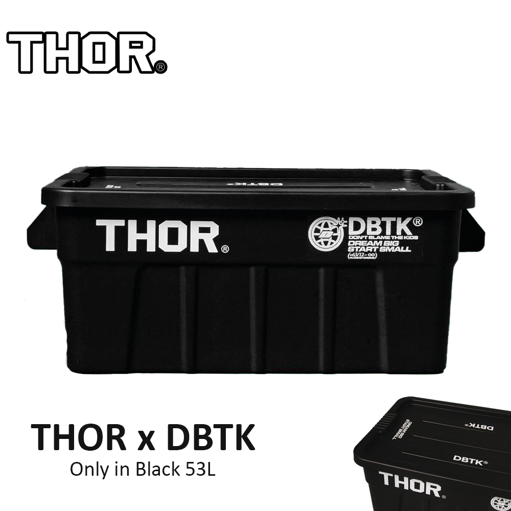 THOR ® Premium MINI 1L and LIMO 2.5L | 5L | 22L | 53L | 75L Stackable Storage Box with Lid Outdoor Rugged Plastic Boxes Wood Tabletop Stand Bracket