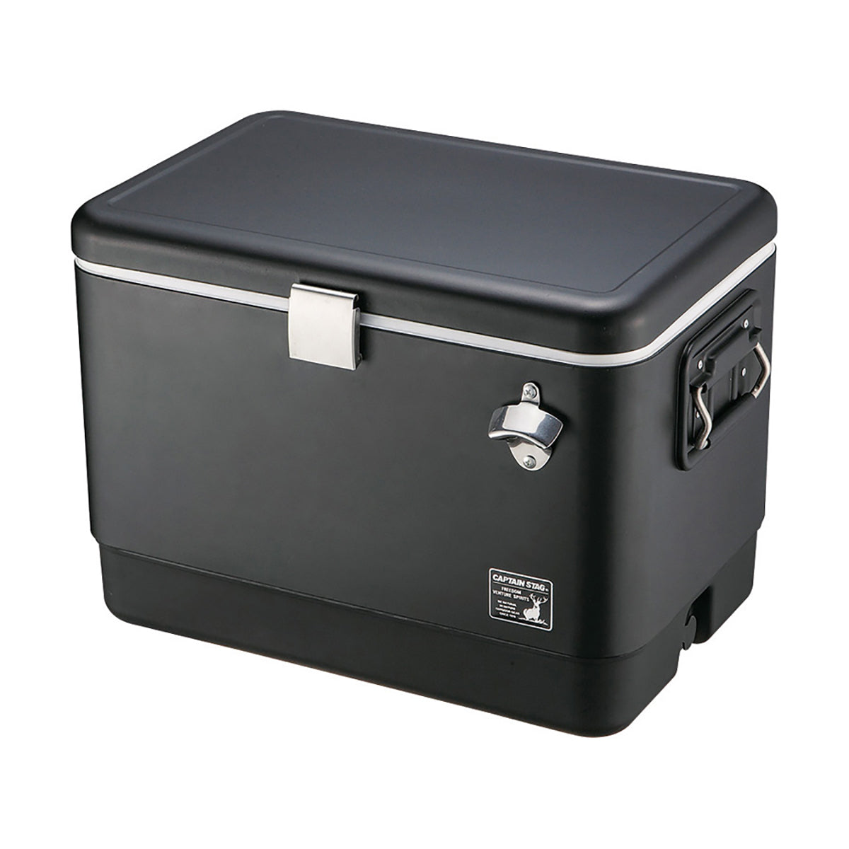 CAPTAIN STAG Steel Foam Cooler Portable 51L Large Capacity Multifunctional Food Drink Storage Ice Chest Built-in Drain Plug Stainless Steel Cooling Box