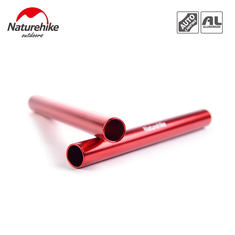 Naturehike Tent Emergency Pipe Repair Kit Set Portable Lightweight 4pcs Red Aluminum Alloy Single Rod First Aid Repair Pipe Splint Tube 13mm Diameter
