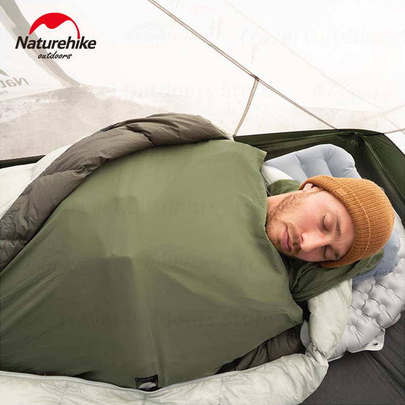 Naturehike FIREWORKS Sleeping Bag Liner Portable Ultralight Skin Friendly Thermal Warm Summer Insert Velvet Lining Sleeping Bag 128g Nylon Low Elastic