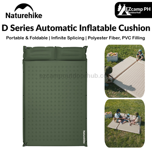 Naturehike D Series Automatic Inflatable Cushion Portable Lightweight Built-in Pillow Infinite Splicing Design Comfortable Pad Thickened Bidirectional