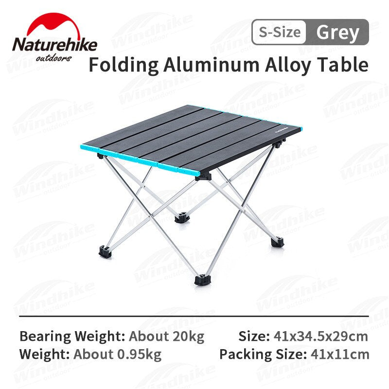 Naturehike FT08 Ultralight Camping Table Portable Folding Outdoor Aluminum Mini Small Large Foldable Camp Heavy Duty Hiking Backpacking Table