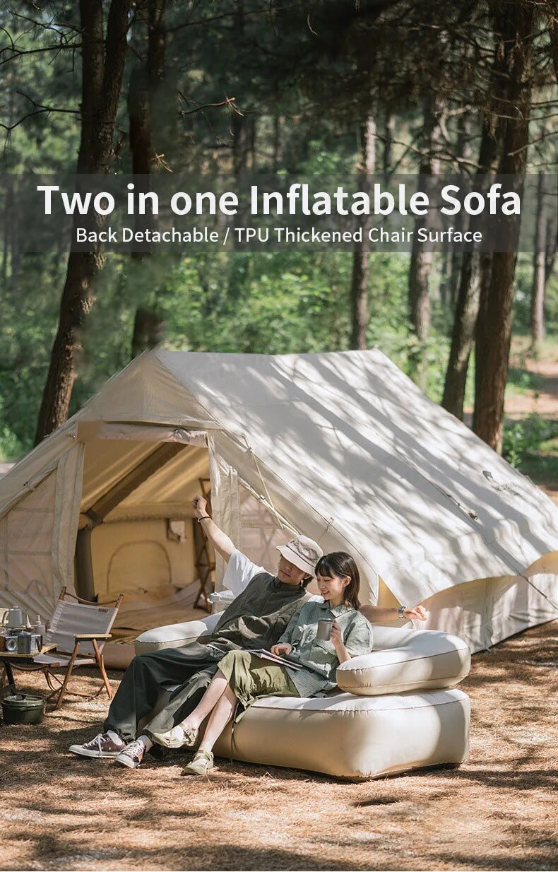 Naturehike Removable Backrest TPU Air Sofa Portable Lightweight Double Inflatable 2 Person Camping Bed Outdoor Mattress 200kg Max Load Multifunction