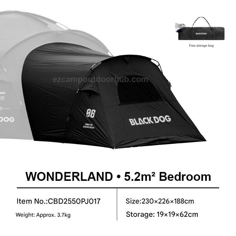 Blackdog WONDERLAND Series Modular Dome Tent Geodesic Style Tactical Black Multiple Setup Large Space Unlimited Connection Outdoor Camping Tent Rainproof