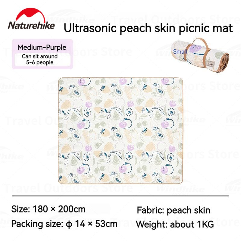 Naturehike Ultrasonic Peach Skin Picnic Mat Portable Large Area Picnic Mattress Waterproof Park Outing Mat Outdoor Spring Summer Camping Mat