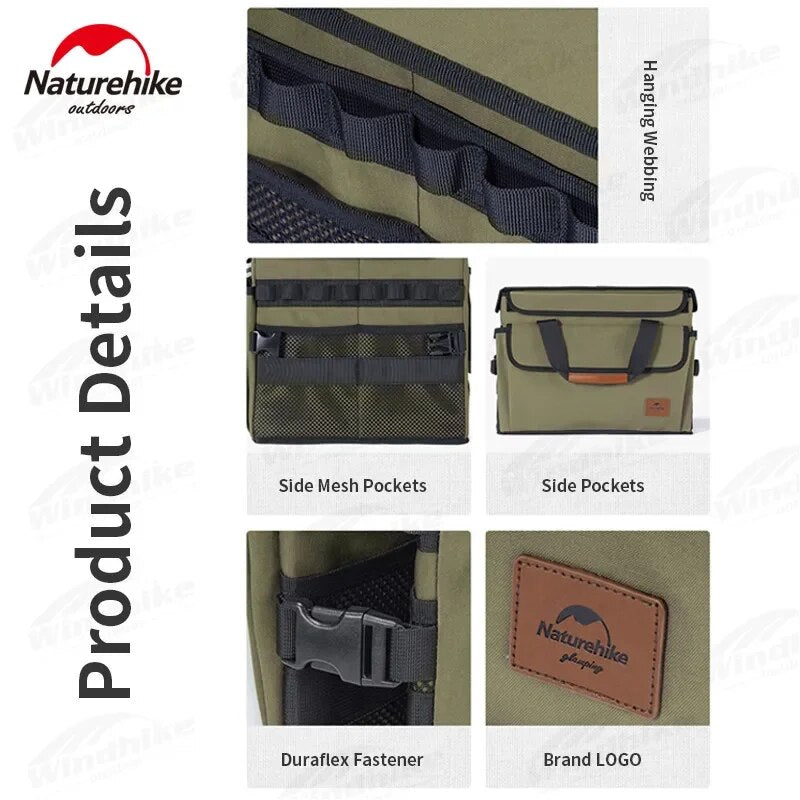 Naturehike Clothes Storage Folding Box 30L/60L Tool Cabinet Multiple Interlayer Tableware PE Cardboard Box Storage Equipment Camping Hiking Travel Oxford Cloth Heavy Duty Original Nature Hike