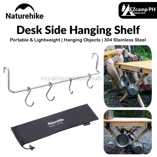 Naturehike Desk Side Hanging Shelf Portable Lightweight Camping Tableware Storage Rack Picnic Hook Rack Table Edge Hook 304 Stainless Steel Outdoor Accessories