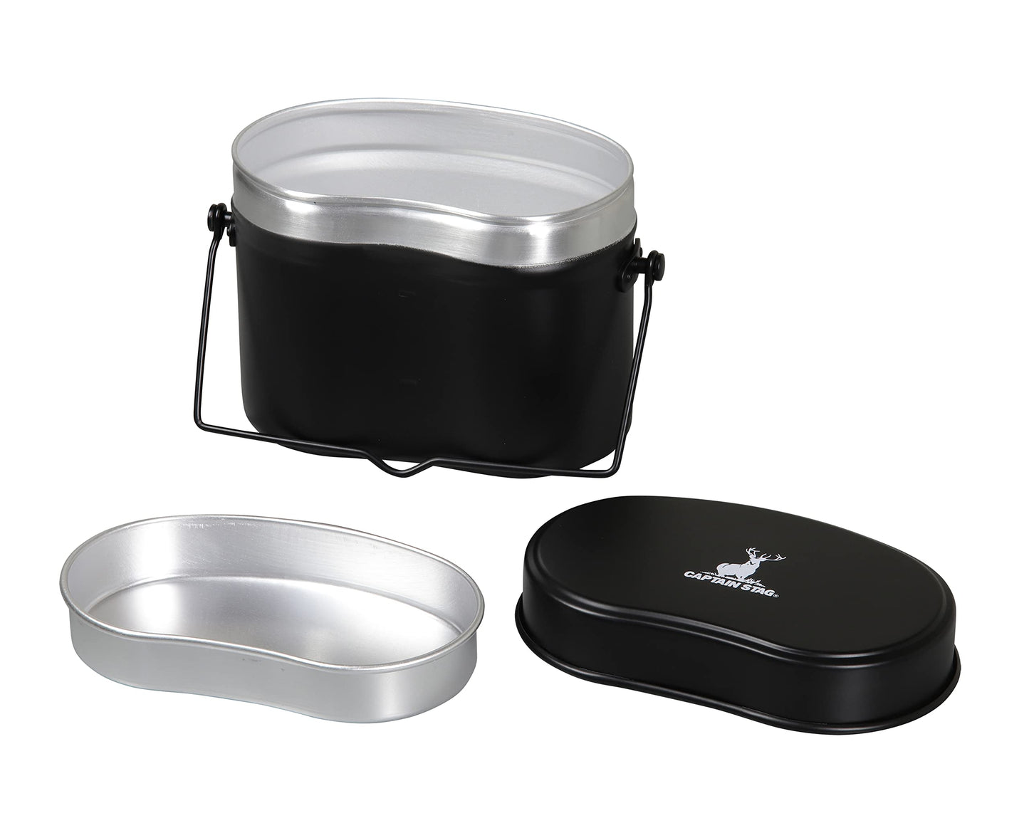 CAPTAIN STAG UH-4118/19 MESSTIN Lunch Box Portable Lightweight Military Style Outdoor Camping Cookware Tableware Anodized Aluminum Iron Material