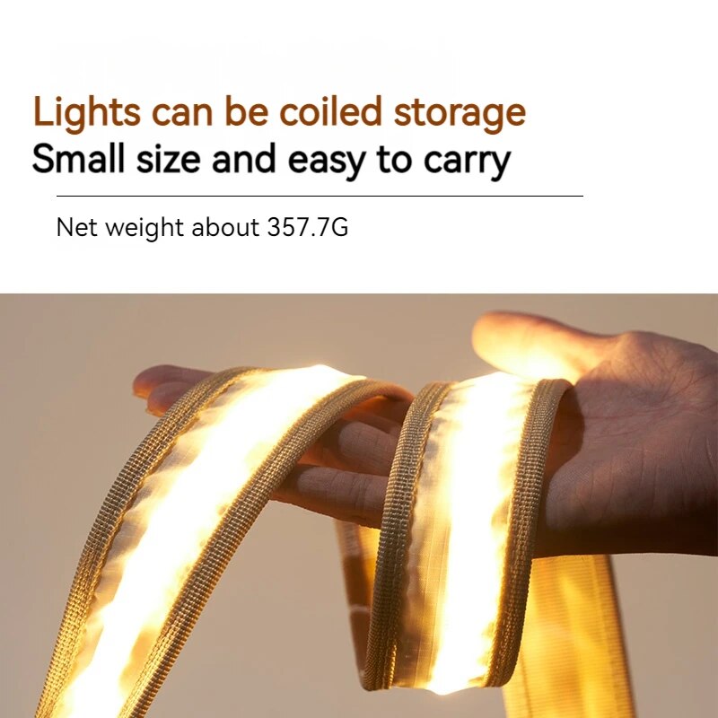 MOBI GARDEN Outdoor Light Strip Decoration Canopy Atmosphere Hanging Light LED Strip COB Anti-glare Star Hanging Lantern Retro Lamp LED Camping Hiking Beach Picnic Travel Original MobiGarden