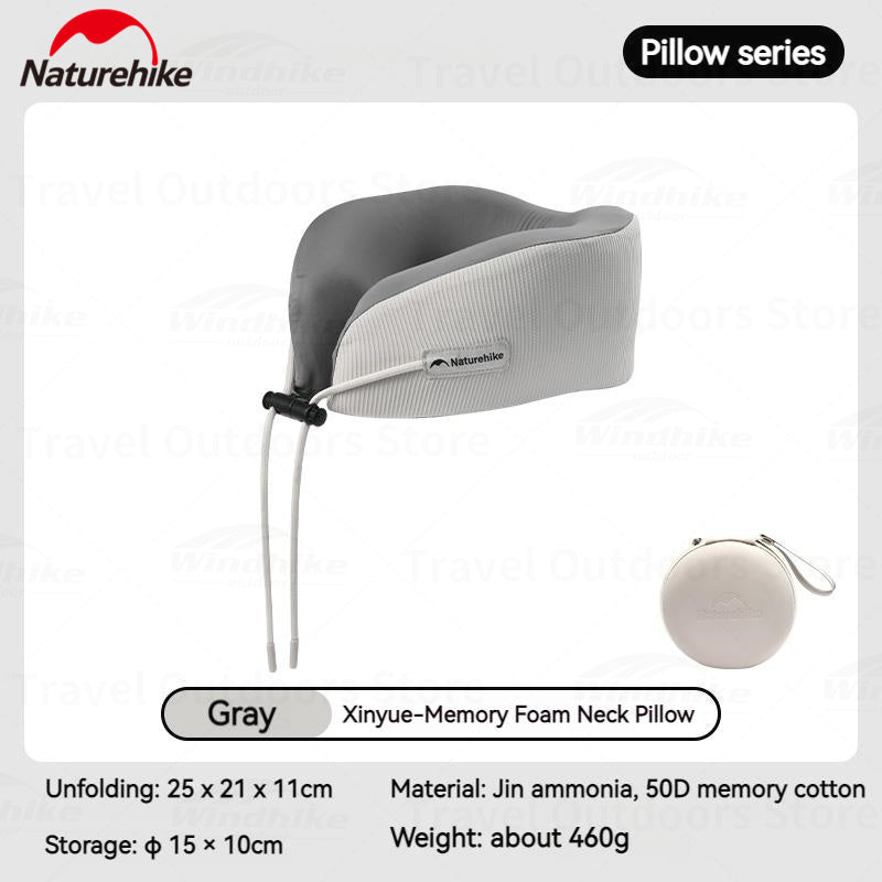 Naturehike Foldable U-Shaped Neck Pillow Portable Skin-Friendly Folding Breathable Memory Foam Cotton Sleeping Nap Airplane Supplies Travel Cushion