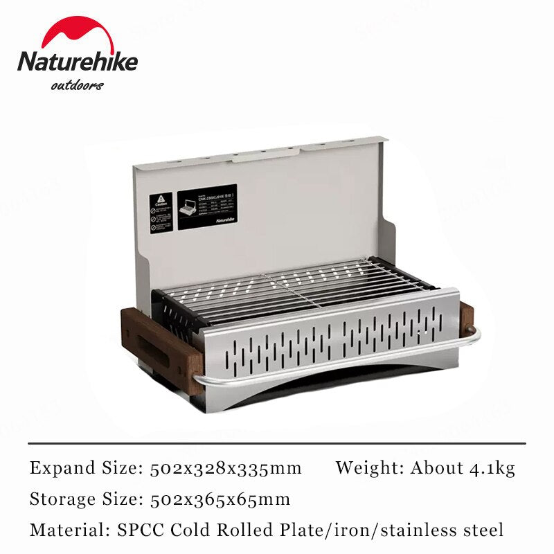 Naturehike x N Series Desktop Travel Grill Portable Ultralight Foldable Tabletop Charcoal Grill Burner Folding BBQ Stove Barbecue Camping Cooking Outdoor