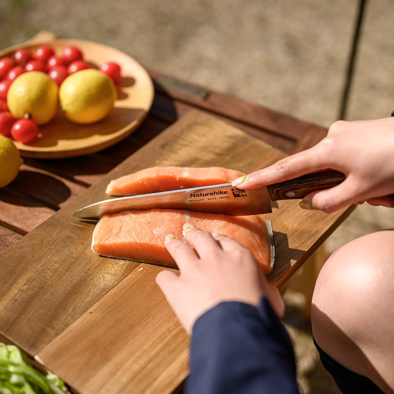 Naturehike Portable Kitchen Knife Chopping Board Set Magnetic Stainless Steel Knife Outdoor Travel Multifunctional Cookware Foldable Storage Design