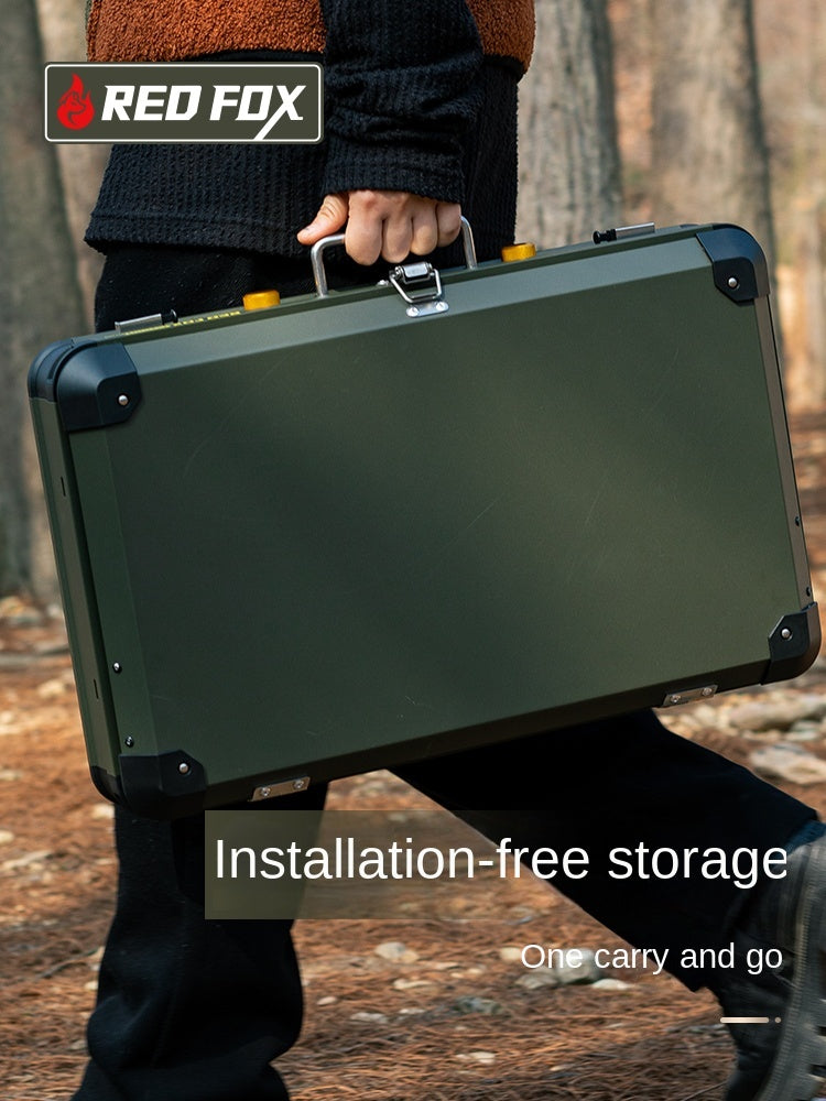 Redfox FIREFOX PRO Double Stove Portable Foldable Premium Split Dual Butane Canister Cassette Stove With Windshield Outdoor Camping Aluminum Alloy