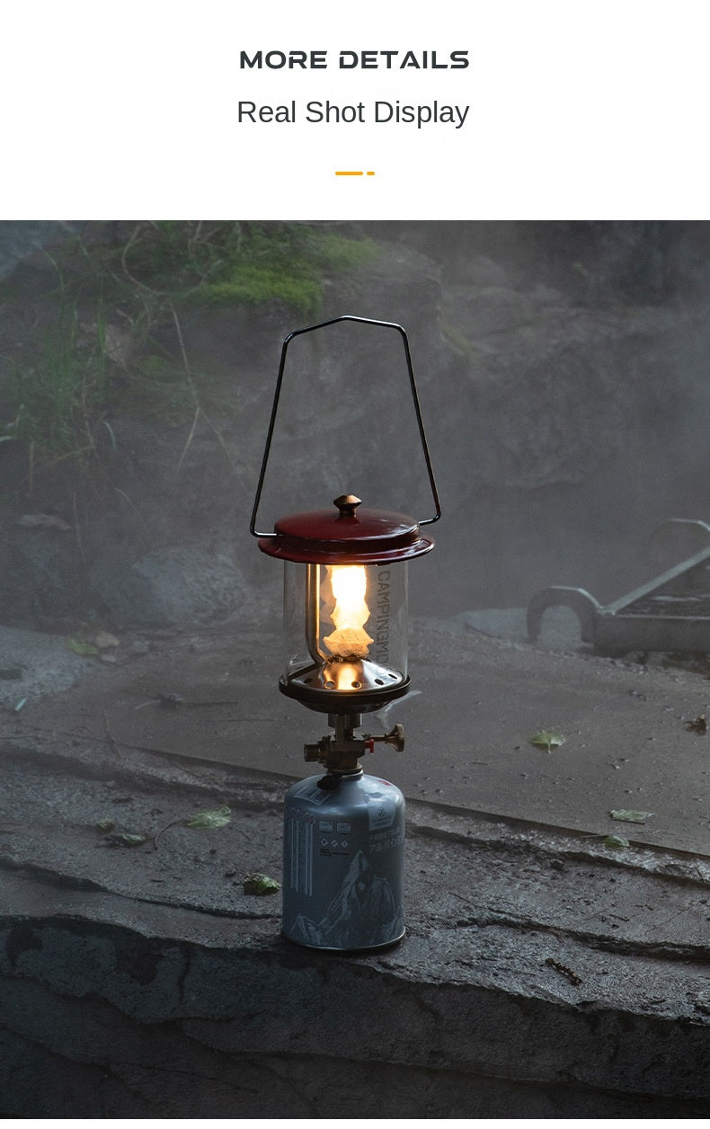 Campingmoon T-9 MOON STAR Gas Lantern Camping Portable Lightweight Retro Atmosphere Lamp Mantle Yarn Light Butane Screw Threaded Type Outdoor Lighting With Storage Bag