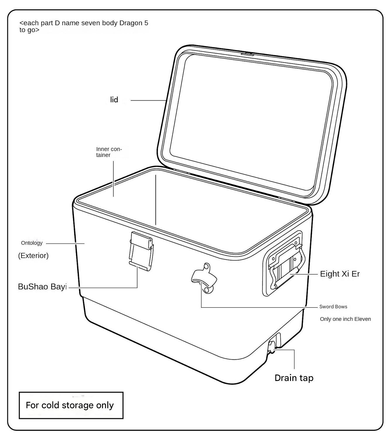 CAPTAIN STAG Steel Foam Cooler Portable 51L Large Capacity Multifunctional Food Drink Storage Ice Chest Built-in Drain Plug Stainless Steel Cooling Box