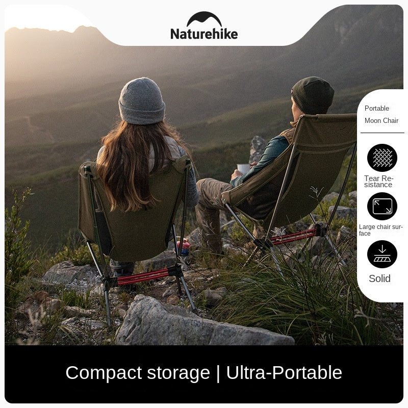 Naturehike STELLALUNA L01 L02 Small Large Portable Outdoor Camping Ultralight Folding Moon Chair 120kg Max Load Aluminum Alloy Hiking Travel Foldable