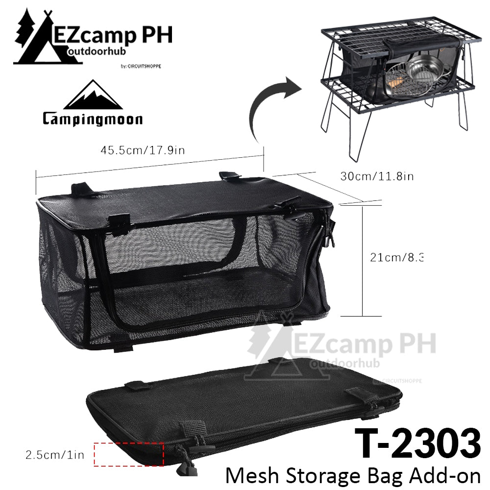 CAMPINGMOON Multi-Purpose Portable Folding Table Black Iron Stainless Steel Stackable Storage Rack Foldable Metal Table Outdoor Camping Hiking Travel Picnic  Heavy Duty Original Camping Moon