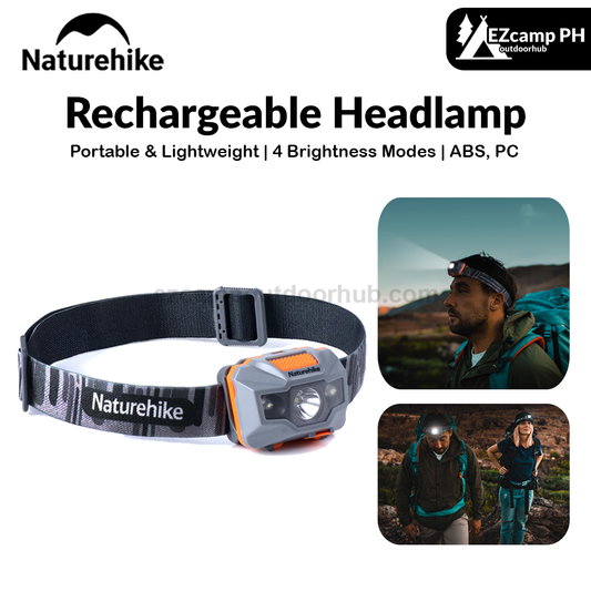 Naturehike Rechargeable Headlamp Portable Ultralight Head Torch 45° Adjustable Angle USB Charging Max 150 Lumens 1200mAh Lithium Battery IPX4 Waterproof