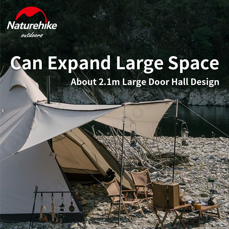 Naturehike RANCH Pyramid Tent Portable 5-8 Persons Premium Octagonal Family Shelter With Skirt Camping Tent Glamping 150D Oxford Cloth Waterproof