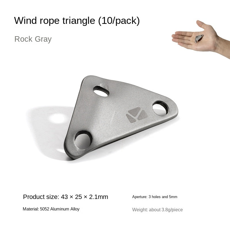 Mobi Garden 10pcs Wind Rope Adjustable Buckle Outdoor Portabel Ultralight Rope Tensioner Aluminum Alloy Triagular Windproof Rope Anti-Slip Buckle Camping Hiking Travel Heavy Duty Original Mobi Garden