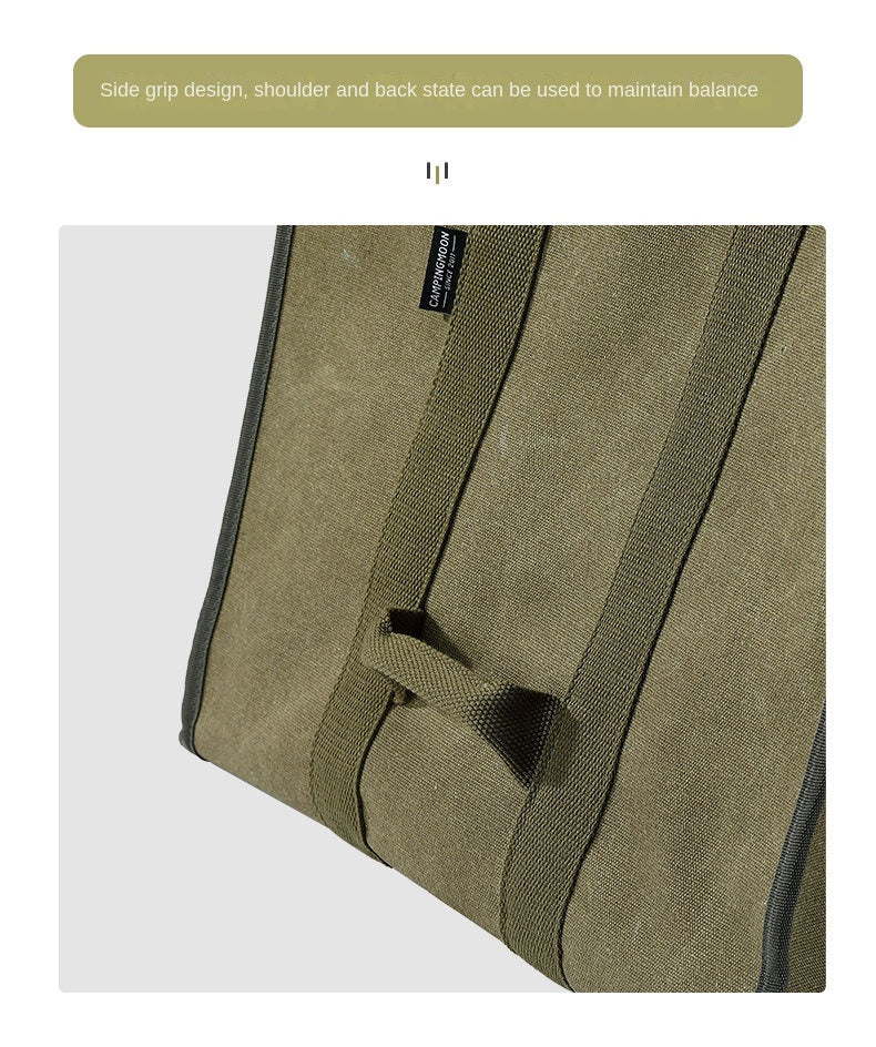 Campingmoon BC-400 Large Canvas Firewood Bag Portable Foldable Carrying Storage Bag Outdoor Camping Equipment Tools Utensils Fire Wood Bag Heavy Duty