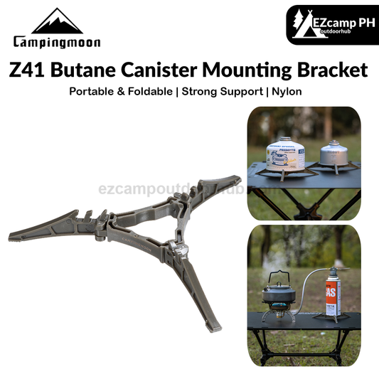 Campingmoon Z41 Butane Canister Mounting Bracket Universal Foldable Tripod Stand 110g 230g 450g Camping Threaded Screw Type 250g Standard Nozzle Type